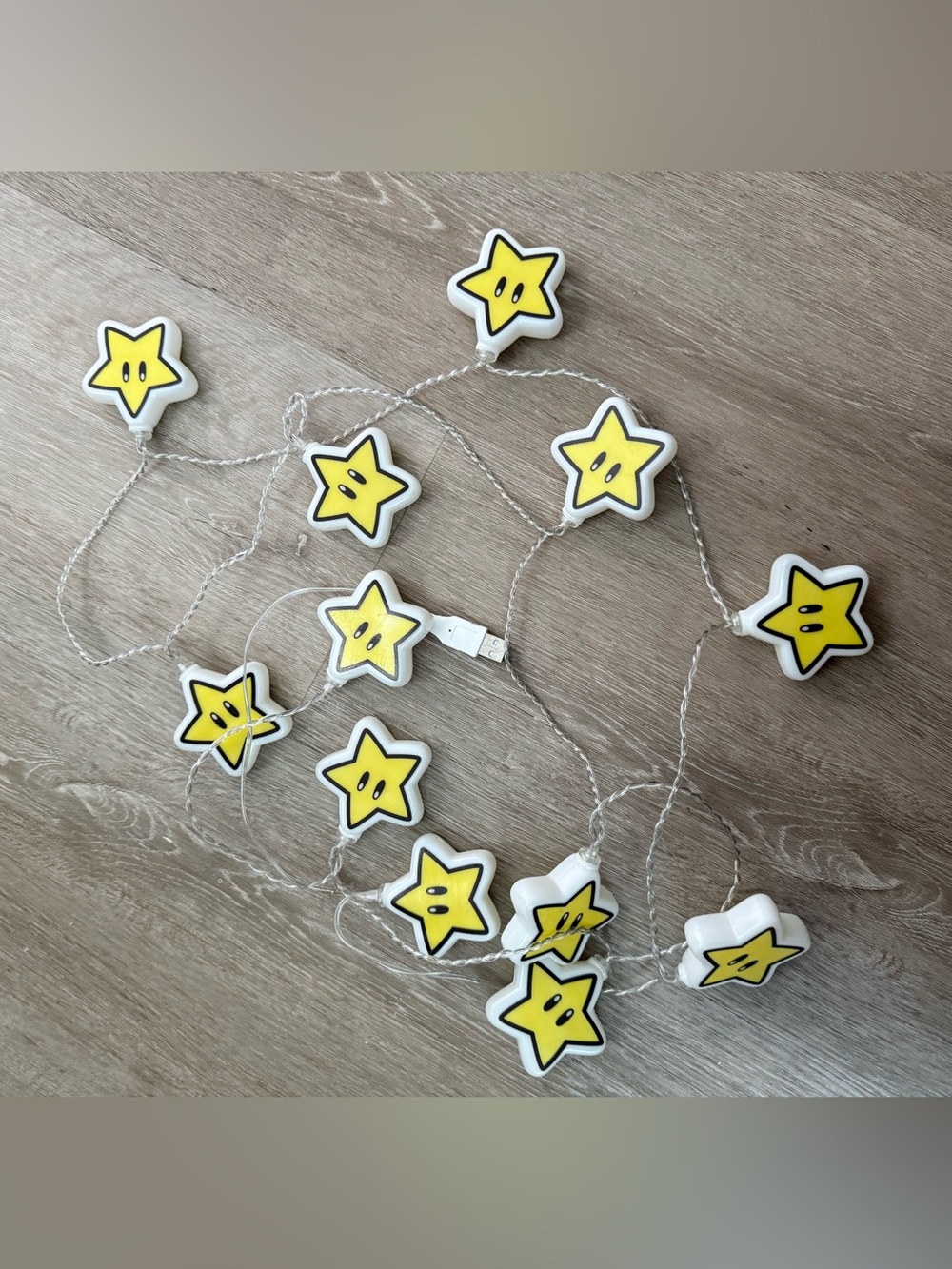 Nintendo Super Mario Star String Lights USB Gaming Room Decor Nostalgia Cute